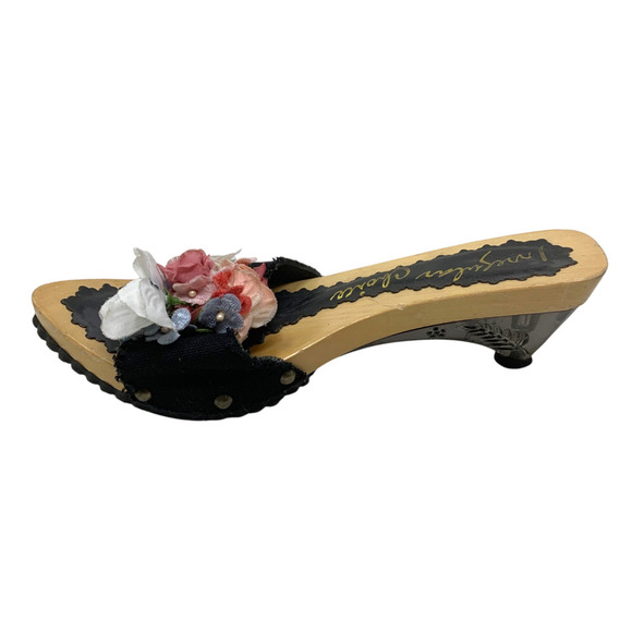 Irregular Choice Sz EU 36 US 6 Floral Wooden Sole Cone Heel Sandals Whimsical - Picture 3 of 8